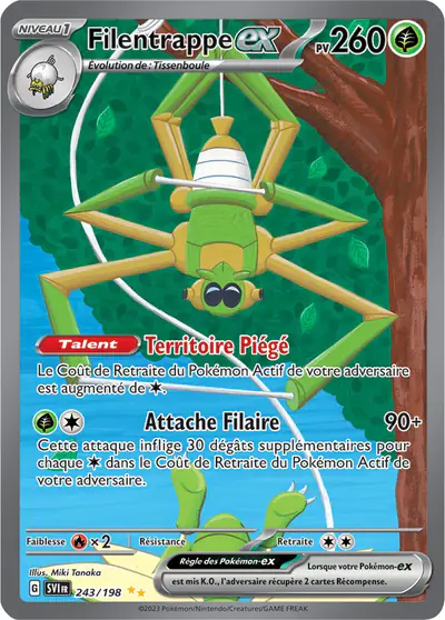 Image de la carte Pokemon Filentrappe ex 243/198