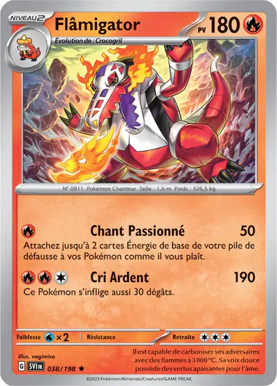 Image de la carte Pokemon Flâmigator 038/198