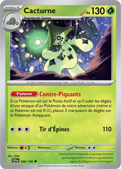 Image de la carte Pokemon Cacturne 006/198