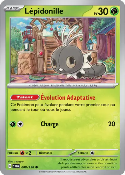 Image de la carte Pokemon Lépidonille 008/198