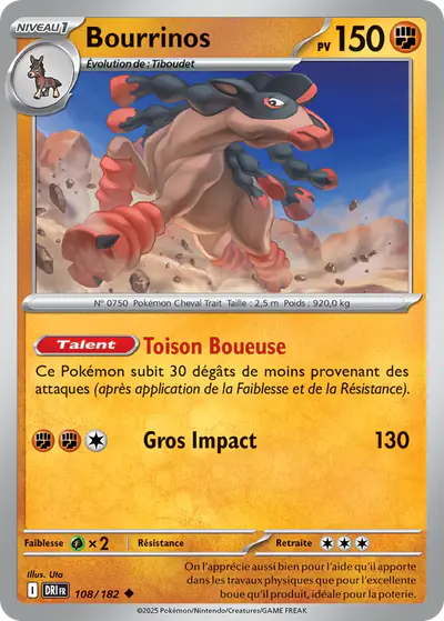 Image de la carte Pokemon Bourrinos 108/182