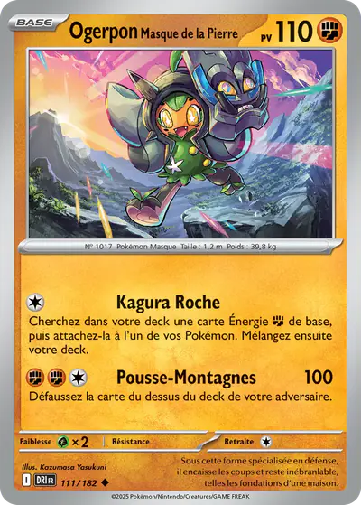 Image de la carte Pokemon Ogerpon Masque de la Pierre 111/182