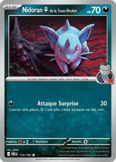 Image de la carte Pokemon Nidoran♀ de la Team Rocket 114/182