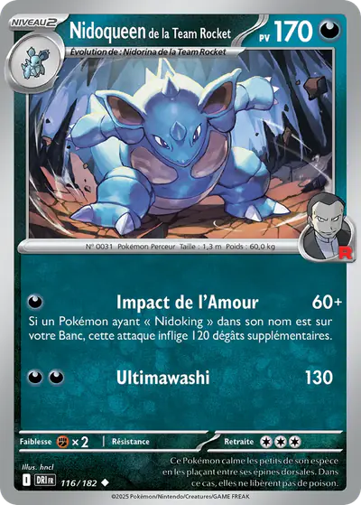 Image de la carte Pokemon Nidoqueen de la Team Rocket 116/182