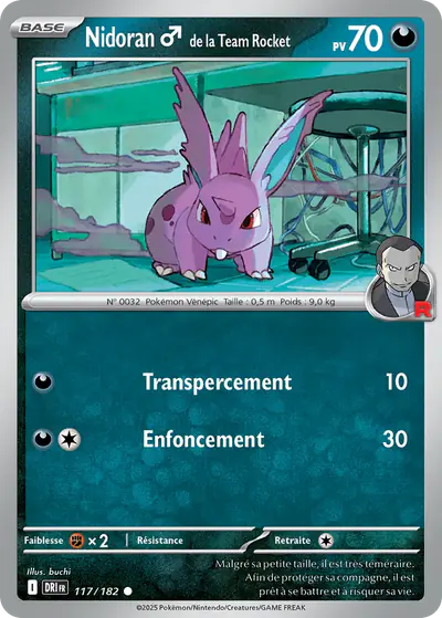Image de la carte Pokemon Nidoran♂ de la Team Rocket 117/182