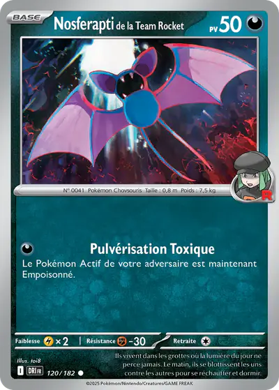 Image de la carte Pokemon Nosferapti de la Team Rocket 120/182