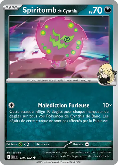 Image de la carte Pokemon Spiritomb de Cynthia 129/182