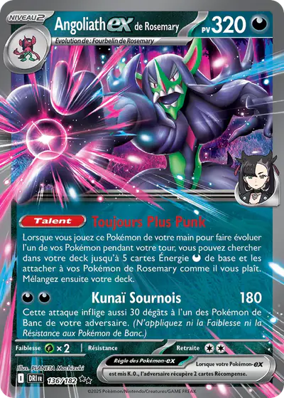 Image de la carte Pokemon Angoliath ex de Rosemary 136/182