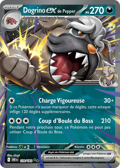 Image de la carte Pokemon Dogrino ex de Pepper 139/182