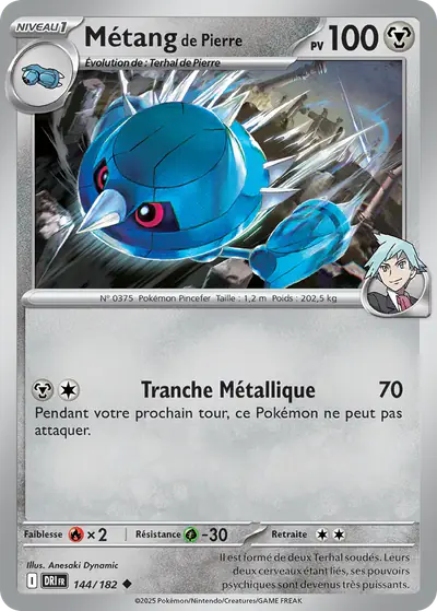 Image de la carte Pokemon Métang de Pierre 144/182