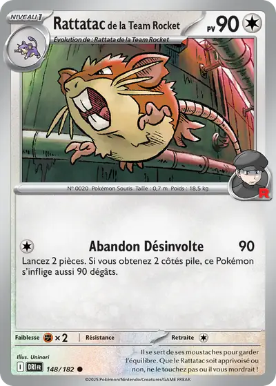 Image de la carte Pokemon Rattatac de la Team Rocket 148/182
