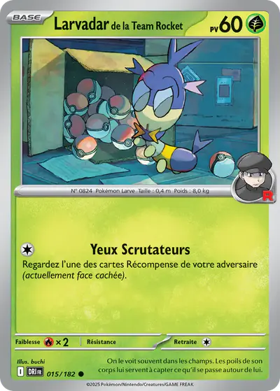 Image de la carte Pokemon Larvadar de la Team Rocket 015/182