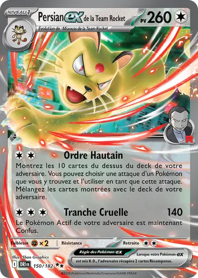 Image de la carte Pokemon Persian ex de la Team Rocket 150/182