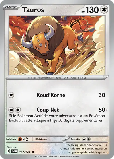 Image de la carte Pokemon Tauros 152/182