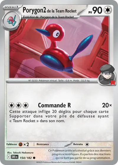 Image de la carte Pokemon Porygon2 de la Team Rocket 154/182