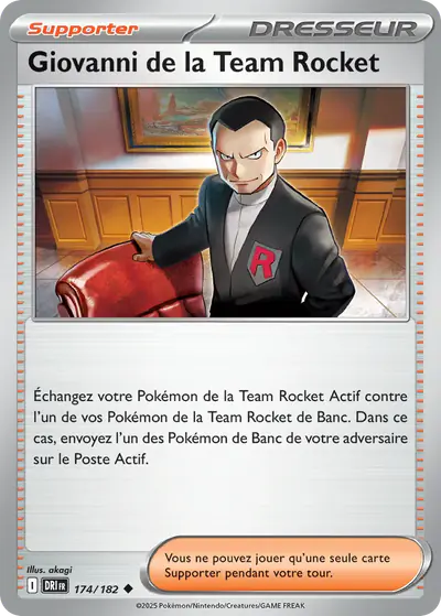 Image de la carte Pokemon Giovanni de la Team Rocket 174/182