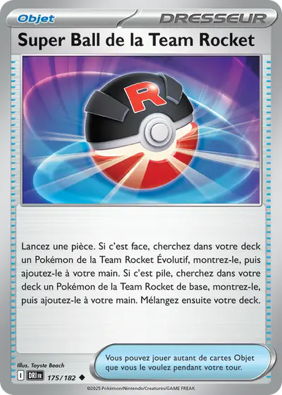 Image de la carte Pokemon Super Ball de la Team Rocket 175/182