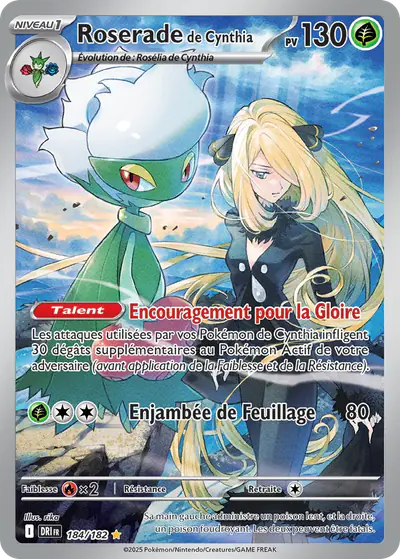 Image de la carte Pokemon Roserade de Cynthia 184/182
