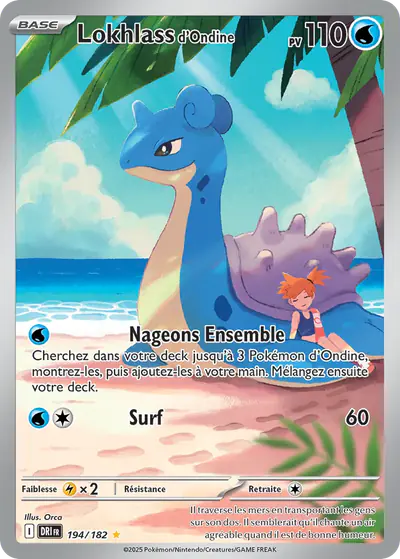 Image de la carte Pokemon Lokhlass d'Ondine 194/182