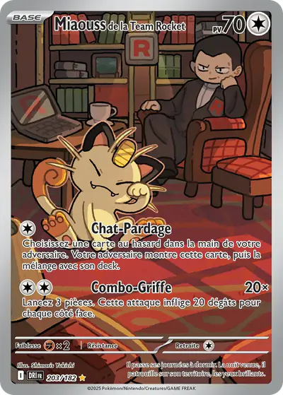 Image de la carte Pokemon Miaouss de la Team Rocket 203/182