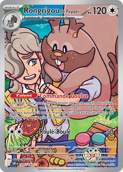 Image de la carte Pokemon Rongrigou de Pepper 205/182