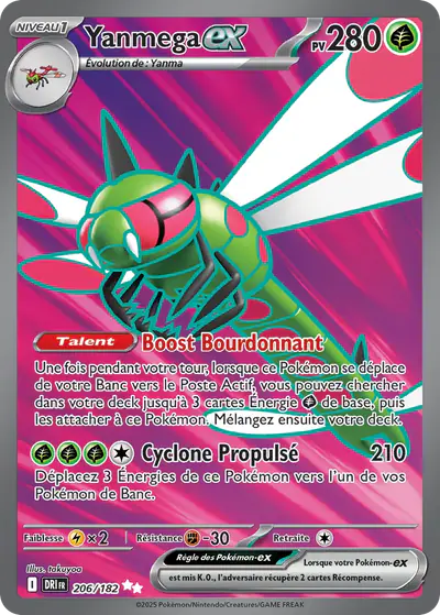Image de la carte Pokemon Yanmega ex 206/182