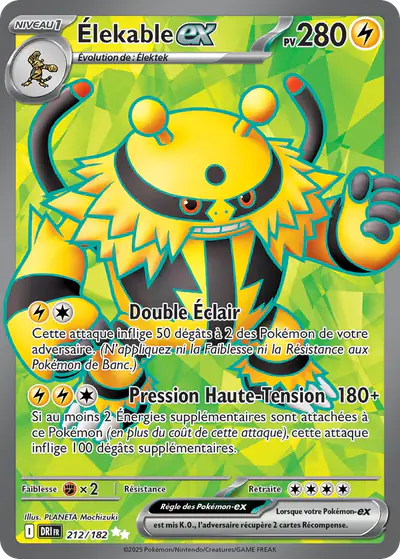 Image de la carte Pokemon Élekable ex 212/182