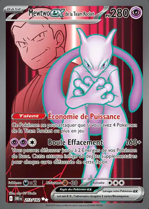 Mewtwo ex de la Team Rocket 213/182