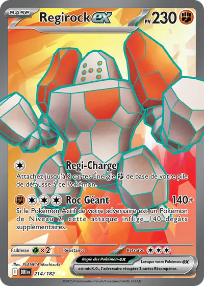 Image de la carte Pokemon Regirock ex 214/182