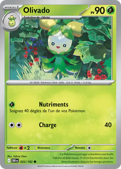 Image de la carte Pokemon Olivado 022/182