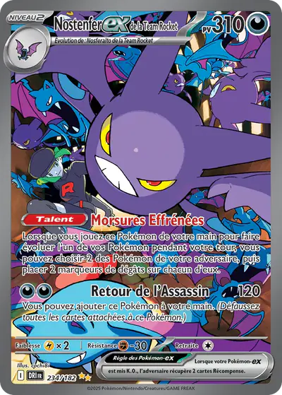 Image de la carte Pokemon Nostenfer ex de la Team Rocket 234/182