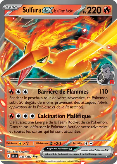 Image de la carte Pokemon Sulfura ex de la Team Rocket 031/182