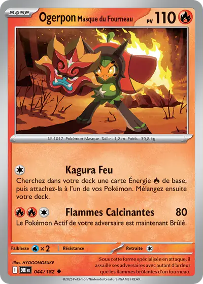 Image de la carte Pokemon Ogerpon Masque du Fourneau 044/182
