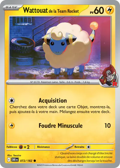 Image de la carte Pokemon Wattouat de la Team Rocket 072/182