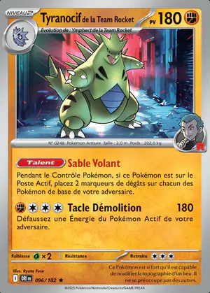 Tyranocif de la Team Rocket 096/182