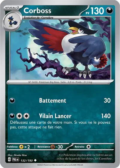 Image de la carte Pokemon Corboss 132/193