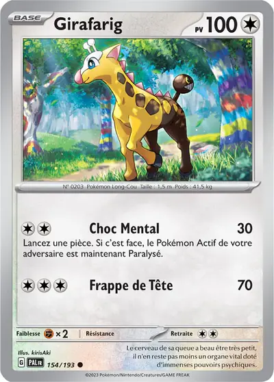 Image de la carte Pokemon Girafarig 154/193