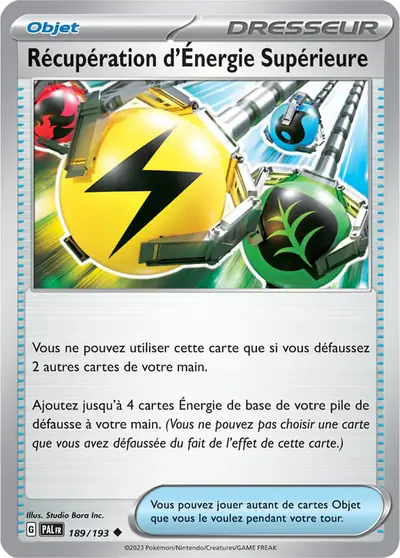 Image de la carte Pokemon Récupération d'Énergie Supérieure 189/193