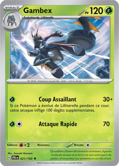 Image de la carte Pokemon Gambex 021/193