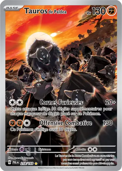 Image de la carte Pokemon Tauros de Paldea 218/193