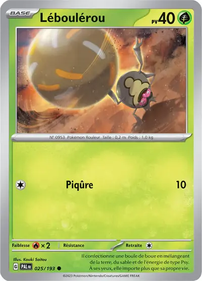 Image de la carte Pokemon Léboulérou 025/193