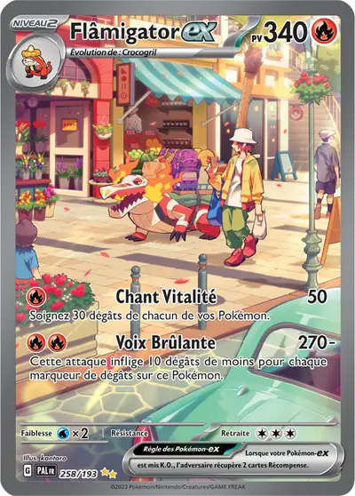 Image de la carte Pokemon Flâmigator ex 258/193