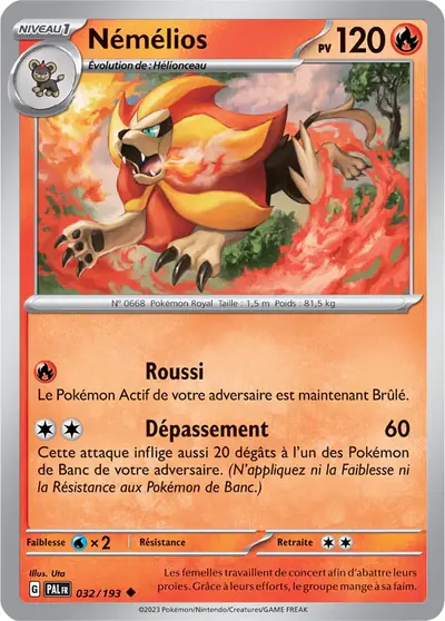 Image de la carte Pokemon Némélios 032/193