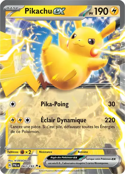 Image de la carte Pokemon Pikachu ex 063/193