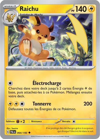 Image de la carte Pokemon Raichu 064/193
