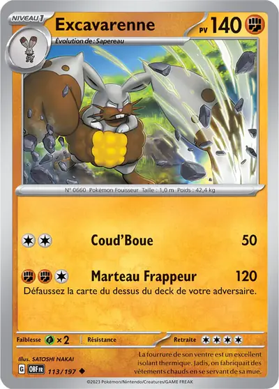 Image de la carte Pokemon Excavarenne 113/197