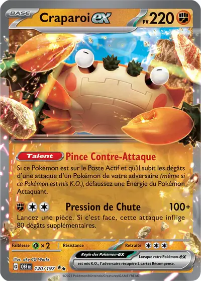 Image de la carte Pokemon Craparoi ex 120/197