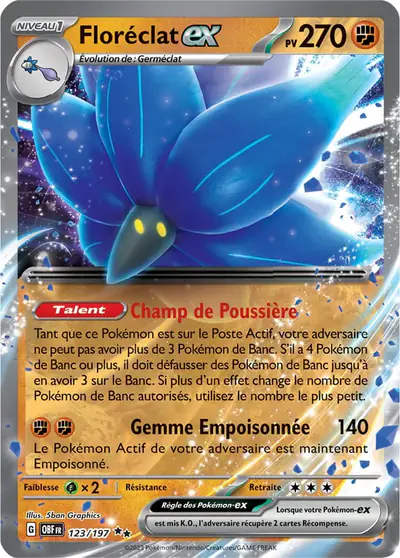 Image de la carte Pokemon Floréclat ex 123/197