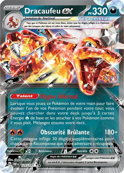 Image de la carte Pokemon Dracaufeu ex 125/197