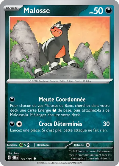 Image de la carte Pokemon Malosse 131/197